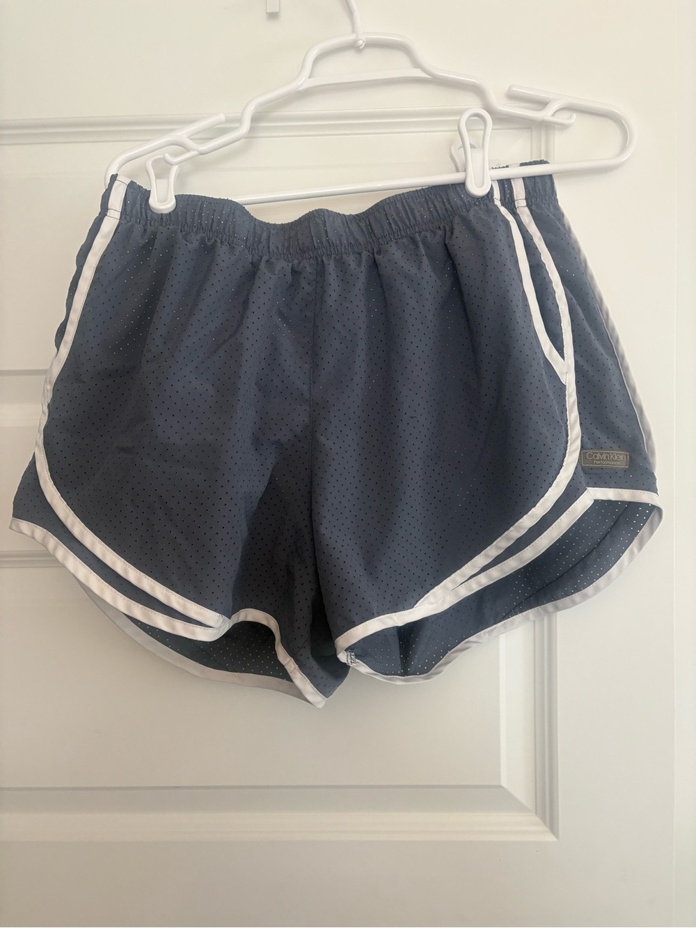 Calvin Klein Navy Athletic Shorts with White Trim